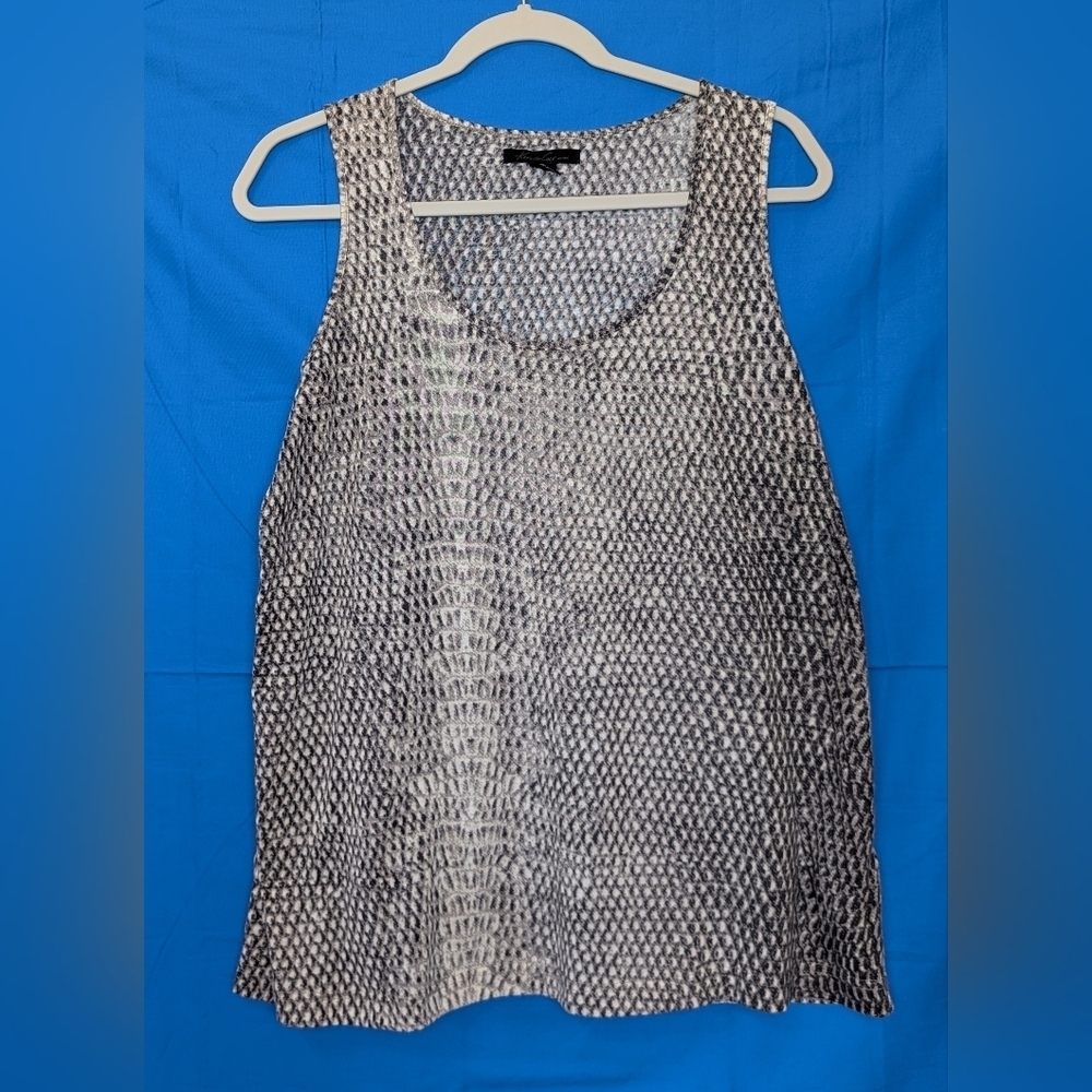 Kenneth Cole Snakeskin Brown Gray Print Tank Large EUC